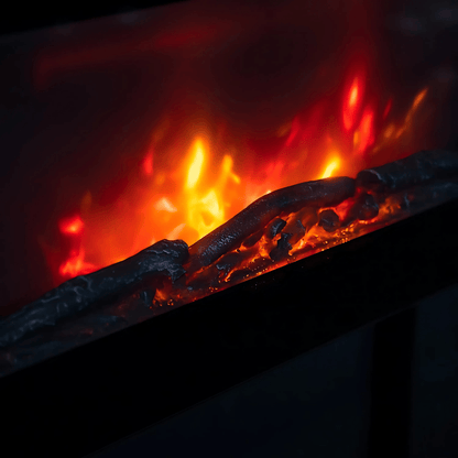 TruFlame 73cm Wide Wall Mounted Flat Black Glass Electric Fire with Glow Sides