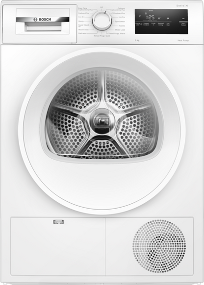 Bosch Series 4 WTH85225GB - White 8KG Heat Pump Condenser Dryer - A++ energy - Display
